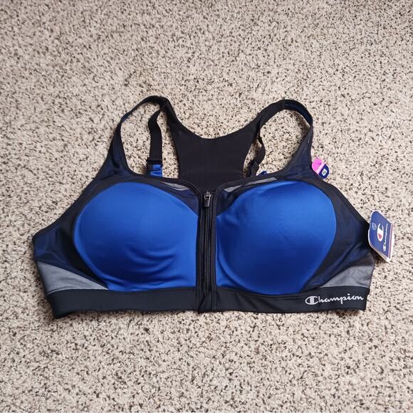 NWT Champion Motion Control Zip Front Sports Bra Size 42B Wireless - Picture 1 of 6